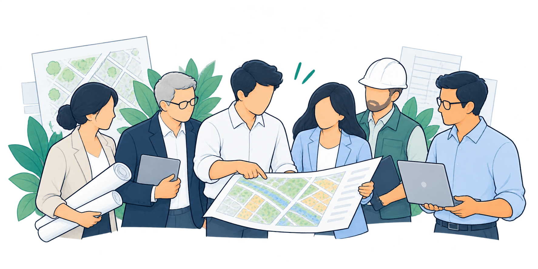 Planer eines Expertenbüros bei der Digitalisierung an einem großen Monitor